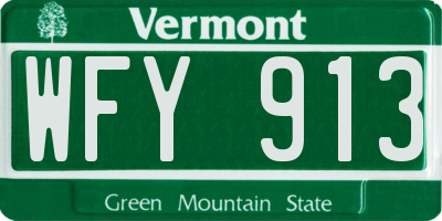 VT license plate WFY913