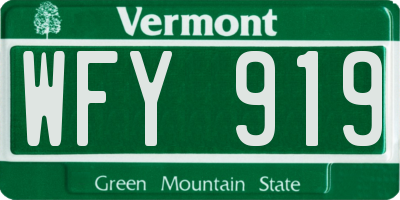 VT license plate WFY919