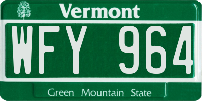 VT license plate WFY964