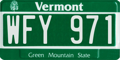 VT license plate WFY971