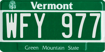 VT license plate WFY977