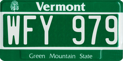 VT license plate WFY979