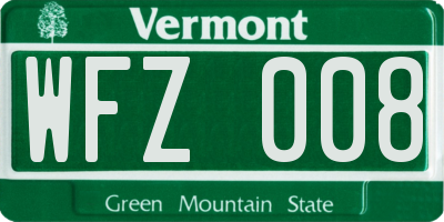 VT license plate WFZ008