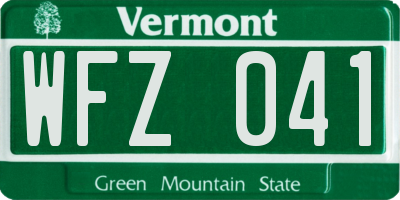 VT license plate WFZ041