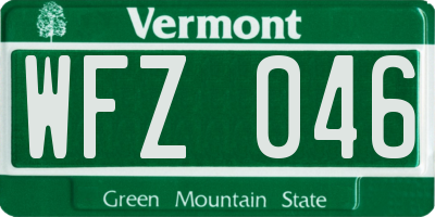 VT license plate WFZ046