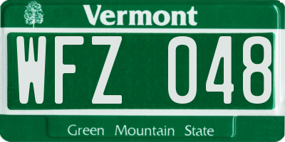 VT license plate WFZ048