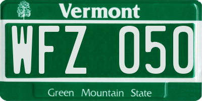 VT license plate WFZ050