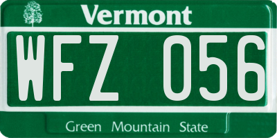 VT license plate WFZ056