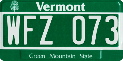 VT license plate WFZ073