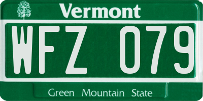 VT license plate WFZ079