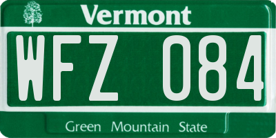 VT license plate WFZ084