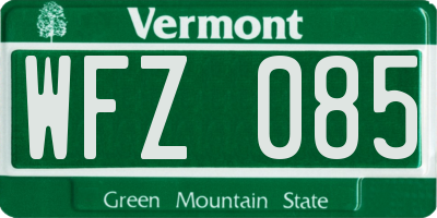 VT license plate WFZ085