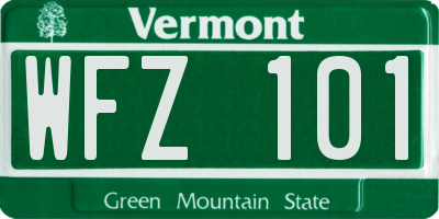 VT license plate WFZ101