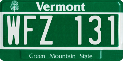 VT license plate WFZ131