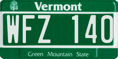 VT license plate WFZ140