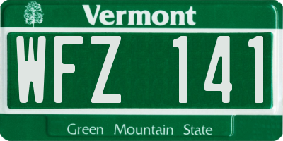 VT license plate WFZ141