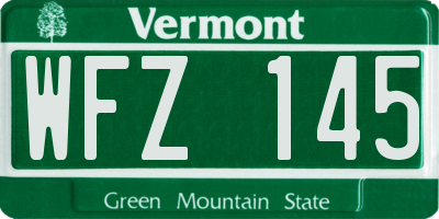VT license plate WFZ145