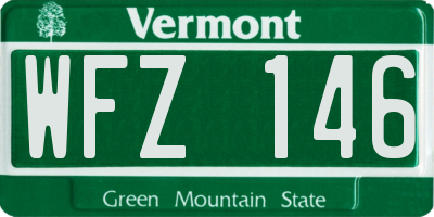 VT license plate WFZ146