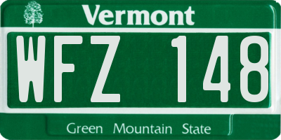 VT license plate WFZ148