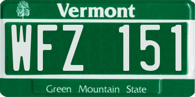 VT license plate WFZ151