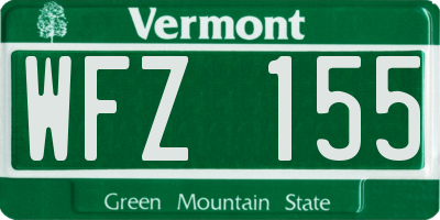 VT license plate WFZ155