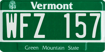 VT license plate WFZ157
