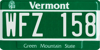 VT license plate WFZ158