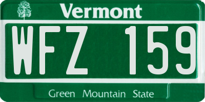 VT license plate WFZ159