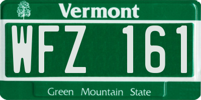 VT license plate WFZ161