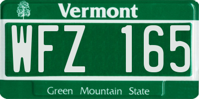 VT license plate WFZ165