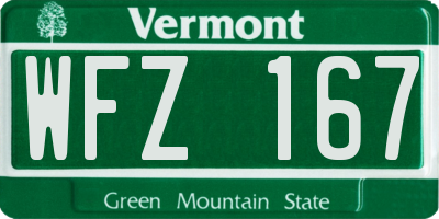 VT license plate WFZ167