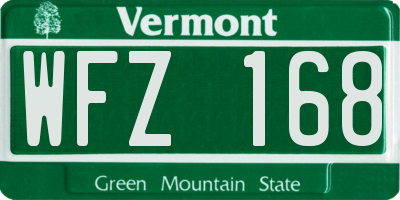 VT license plate WFZ168