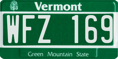 VT license plate WFZ169
