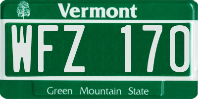 VT license plate WFZ170