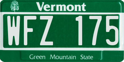VT license plate WFZ175