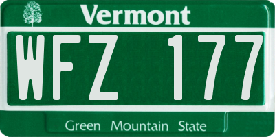 VT license plate WFZ177