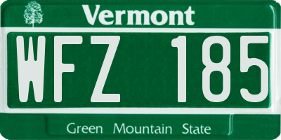 VT license plate WFZ185