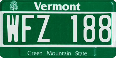 VT license plate WFZ188