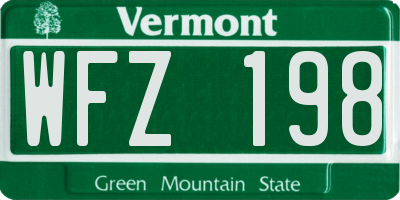 VT license plate WFZ198