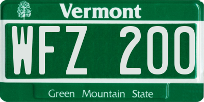 VT license plate WFZ200