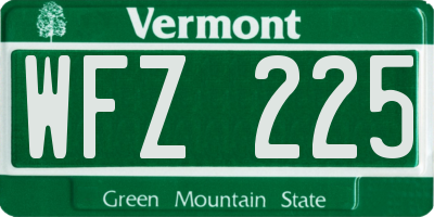 VT license plate WFZ225