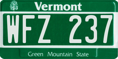 VT license plate WFZ237