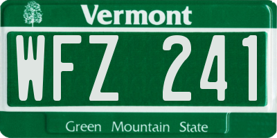 VT license plate WFZ241
