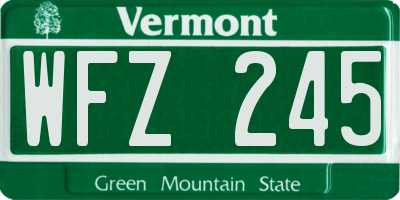 VT license plate WFZ245