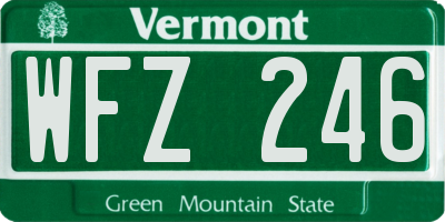 VT license plate WFZ246