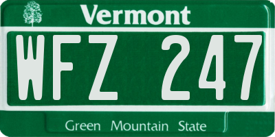 VT license plate WFZ247