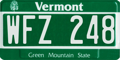 VT license plate WFZ248
