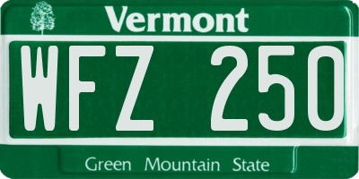 VT license plate WFZ250