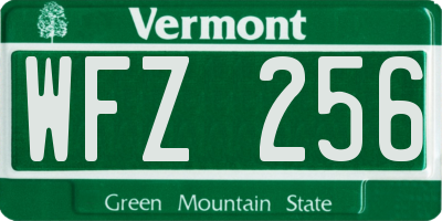 VT license plate WFZ256