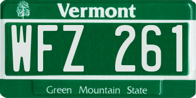 VT license plate WFZ261